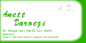 anett daroczi business card